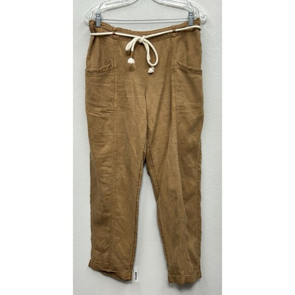 CC CALIFORNIA Pants Linen Lyocell Blend Rope Belt Boho Chic Women’s Medium - Picture 2 of 7